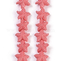 Нити резных бусин синтетического коралла&nbsp;X-CORA-K009-06A-08