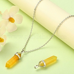 2 шт. натуральный окрашенный агат двойные заостренные подвески&nbsp;G-YW0002-05D