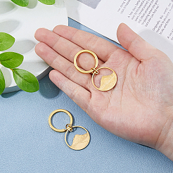 2 шт. круглое кольцо с подвеской в виде горы из нержавеющей стали 304&nbsp;KEYC-HS0001-03G