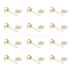 16 шт. латунные серьги-гвоздики&nbsp;KK-FS0001-56G