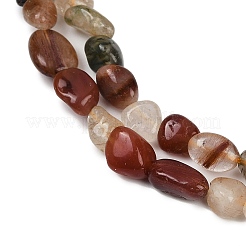 Нити бусин из натурального рутилированного кварца&nbsp;G-R445-6x8-38-01