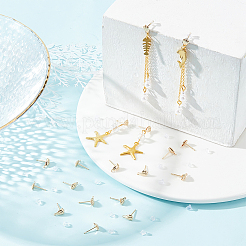 10 пара латунных сережек-гвоздиков&nbsp;KK-HY0001-14