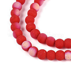 Нити из матовых непрозрачных стеклянных бусин&nbsp;GLAA-T032-P4mm-MBB04