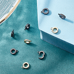 12 шт. 3-цветные латунные микро-паве кубические циркониевые усилители-укорочители&nbsp;FIND-DC0002-15