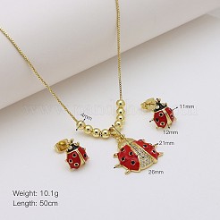 Комплекты из ожерелий и серег-гвоздиков из сплава эмали&nbsp;FS-WGCD19A-01