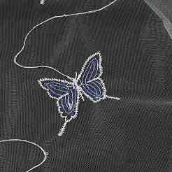 Полиэфирная сетка тюль ткань с рисунком бабочки&nbsp;DIY-WH0308-319A