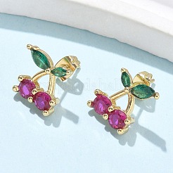 Латунь кубического циркония серьги стержня&nbsp;EJEW-Q017-02G