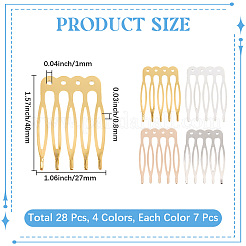 28 шт. 4 цвета железные расчески для волос&nbsp;OHAR-CP0001-31