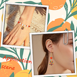 30 шт. эмалевые подвески из сплава светло-золотистого тона&nbsp;ENAM-SC0005-18