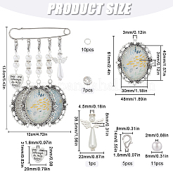 Набор для самостоятельного изготовления заготовок для подвесок-брошей с имитацией жемчуга и бусинами&nbsp;DIY-SC0025-59
