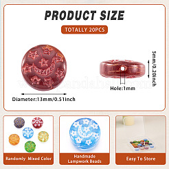 20шт прозрачные бусины лэмпворк ручной работы&nbsp;LAMP-TA0001-36