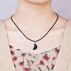 Луна смешанный камень подвески ожерелье макание&nbsp;DIY-SC0002-28