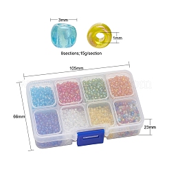 120 г 8-х цветных круглых стеклянных бусин&nbsp;SEED-YW0001-63