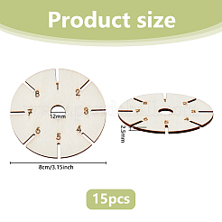 Плоская круглая деревянная ткань&nbsp;AJEW-WH0695-059