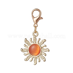 Подвески из солнечного сплава кошачий глаз украшения&nbsp;HJEW-JM00903