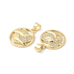 Латунные микропаве прозрачные подвески с фианитом&nbsp;ZIRC-L103-048G