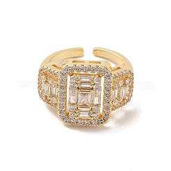 Открытые манжеты из латуни с микропаве кубический цирконий&nbsp;RJEW-R146-16B-G