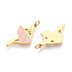 Подвески из нержавеющей стали 304 с эмалью&nbsp;STAS-N115-01B-G