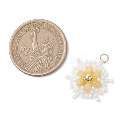 Подвески в виде граненых цветов из натурального малазийского нефрита&nbsp;PALLOY-MZ01199-01