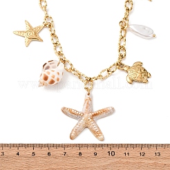 Женские кулоны с подвесками в виде морских звезд&nbsp;NJEW-Z095-02G