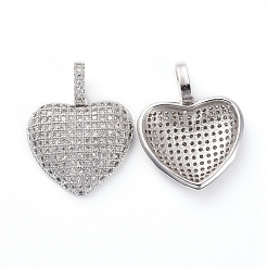 Латунные микропаве прозрачные подвески с фианитом&nbsp;KK-I658-36P