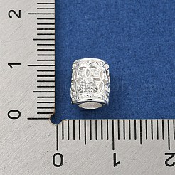 Реечное покрытие латунь микро паве прозрачный кубический цирконий европейские бусины&nbsp;KK-L215-206S