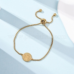 Браслеты-слайдеры из нержавеющей стали 304 с коробчатой цепочкой&nbsp;BJEW-B163-01G