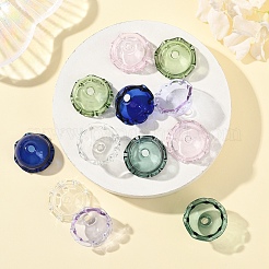 12 шт. 6-х цветные прозрачные стеклянные колпачки для бусин&nbsp;GLAA-YW0004-84