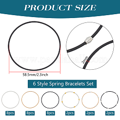 30шт. набор из 6 пружинных браслетов&nbsp;BJEW-BC0001-10