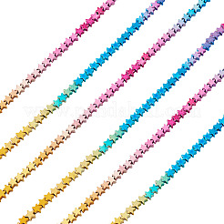 2 starnds градиент цвета гальванизированные синтетические немагнитные гематитовые бусины нити&nbsp;G-TA0002-86A