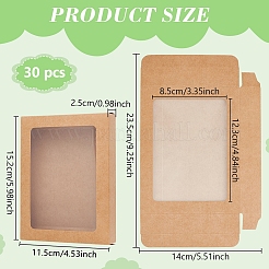 Складные коробки для конфет из крафт-бумаги с видимым окном&nbsp;CON-WH0123-22