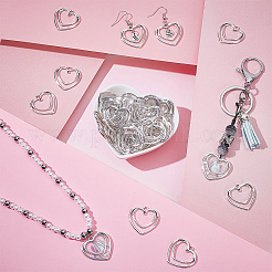 60 шт. тибетский стиль сплав 2-петлевые сердечки соединительные подвески&nbsp;FIND-FG0005-02