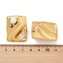 Серьги-гвоздики из нержавеющей стали 304 с кубическим цирконием&nbsp;EJEW-Z110-03G-02