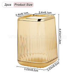 Пластиковые держатели для ручек с квадратным краем с золотыми полями&nbsp;DJEW-WH0039-41C