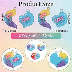 10 комплект подвесок из непрозрачной смолы градиентного цвета&nbsp;RESI-SZ0001-91B