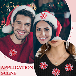 30 шт. 20-х цветные снежинки на тканевой заплатке&nbsp;DIY-PH0033-04