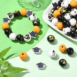 Тема выпускного сезона наборы для самостоятельного изготовления круглых бусин из натурального дерева и джутового шнура&nbsp;DIY-CJ0002-71