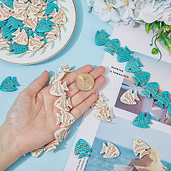 4 нитка 2 цвета синтетические бирюзовые бусины с морской тематикой&nbsp;G-FH0001-94