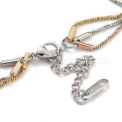 Браслеты-цепочки с рисунком «ёлочка» из нержавеющей стали 304&nbsp;BJEW-H618-17MC