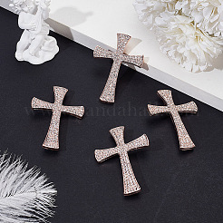 4 шт. крестообразных значков для лацканов со стразами&nbsp;JEWB-HY0001-50RG