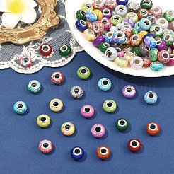 100 шт. 2 вида непрозрачных европейских бусин из смолы&nbsp;RPDL-YW0001-20