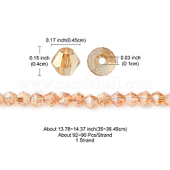 Прозрачные гальванические стеклянные бусины&nbsp;EGLA-YW0001-50C