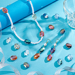 96шт 8 цвета гальванические стеклянные бусины&nbsp;EGLA-PH0001-78