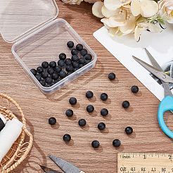 1 нить бусин из натурального черного обсидиана&nbsp;G-AR0005-89