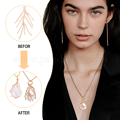 8шт. 2-х цветные латунные подвески-веточки&nbsp;KK-CA0002-77