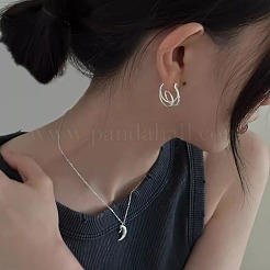 Серьги-кольца из латуни с переплетающимися линиями&nbsp;FS-WG6BDC5-02