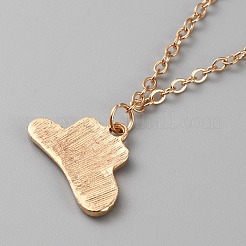 Ожерелье с подвеской из эмали и ковбойской тематикой на цепочках&nbsp;NJEW-WH0013-18A