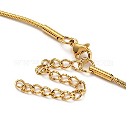 Ожерелье из нержавеющей стали 202 с изогнутым стержнем и покрытием PVD в вакууме с круглыми цепочками-змейками для женщин&nbsp;NJEW-H011-02G