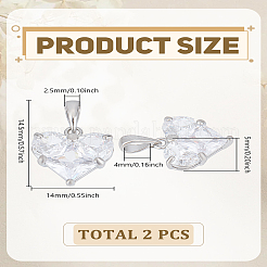 2шт латунные подвески с кубическим цирконием&nbsp;ZIRC-LP0001-46