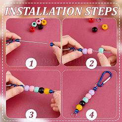 11 шт. 11 цвета нержавеющая сталь 201 с пластиковыми карабинами для скалолазания&nbsp;AJEW-GO0002-17